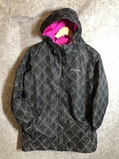 Columbia Jacket Girls XL 18/20 Black Pink Omni-Tech Shell Hooded Waterproof Snow