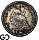 1858 Seated Liberty Half Dime *Scarce* Choice BU++
