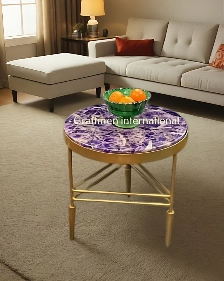 Amethyst table top, Handmade Stone Furniture, Home decor, Stone table top.