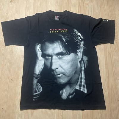 VTG Double Sided Bryan Ferry Mamouna Concert T-Shirt Black Size: XL, 1994