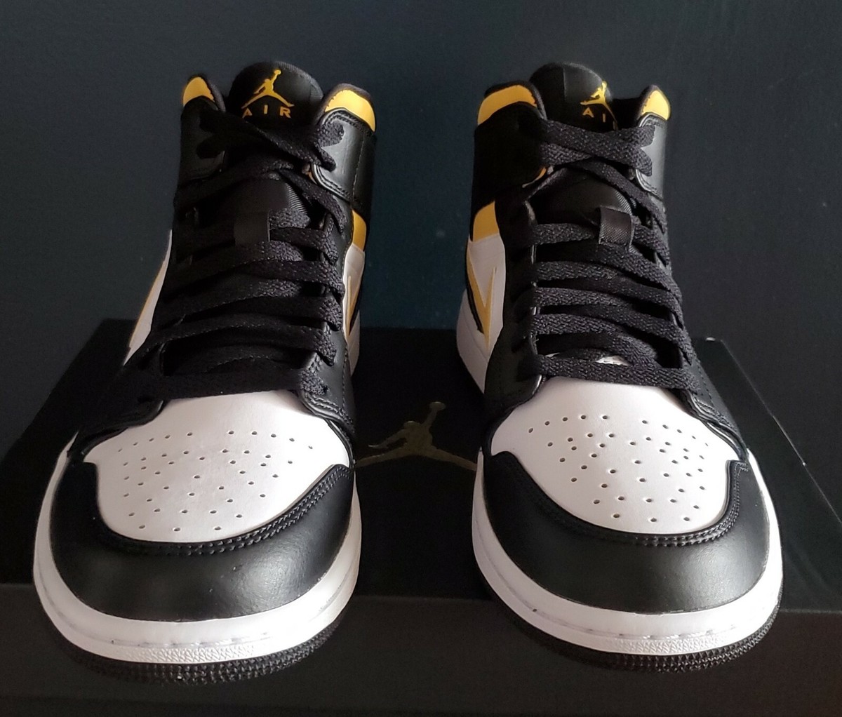 Size 12 - Air Jordan 1 Mid Black University Gold for sale