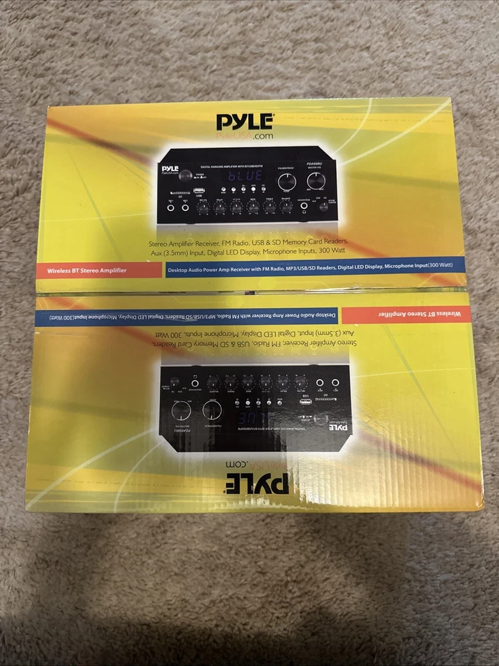 Pyle Stereo Amplifier Audio Receiver Sound System - Bluetooth Wireless Streaming - Image 2 of 3