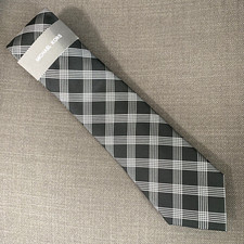 Michael Kors Men's Neck Tie Black Lombard Check Silk Blend MSRP 69.50