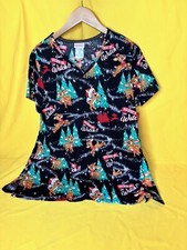 RUDOLPH THE RED NOSED REINDEER SCRUB TOP WOMEN  S SIZE MEDIUM