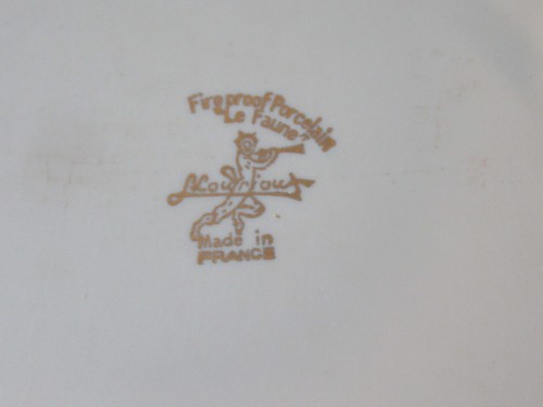 Vintage Louis Lourioux Le Faune feuerfeste "Chantoung" Porzellan ovale Backform - Bild 7 von 9