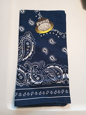 Dark Blue Paisley Bandana Summer Wear Pugs With Tag