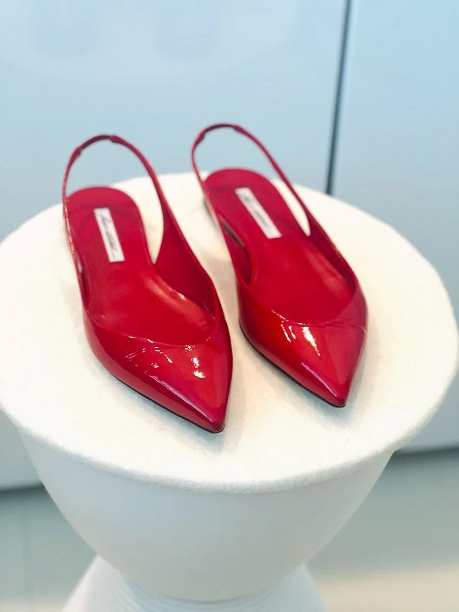Brian Atwood Red Patent slingback flats IT 40 US 9 9.5