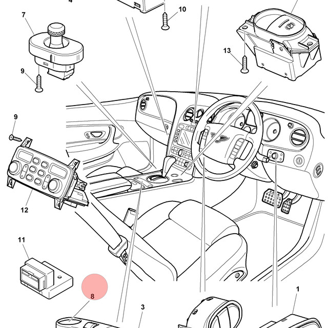 04-12 BENTLEY CONTINENTAL FLYING SPUR START STOP PUSH IGNITION BUTTON SWITCH OEM