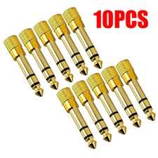 10PC 6.35mm 1/4" Male to 3.5mm 1/8" Female TRS Stereo Audio Headphone Adapter