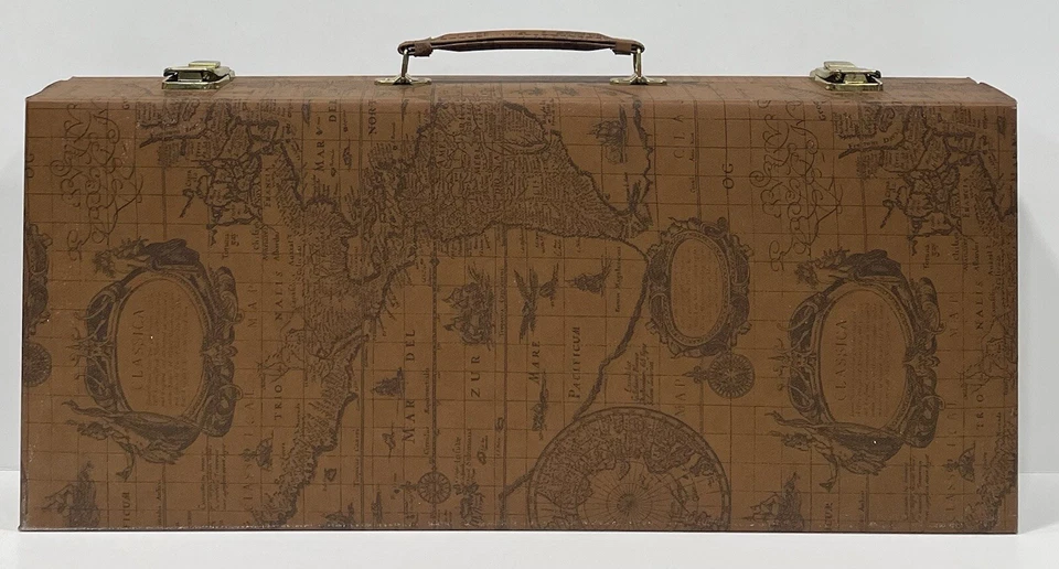 Vintage Mah Jongg 166 Tiles Set Leather World Map Case Complete/Incomplete READ - Image 2 of 4