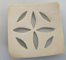 Square Wood Carved Button - 44mm / 1 3/4 inches - (Choose Color)