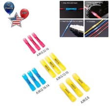 22-8AWG Heat Shrink Butt Connectors Marine Crimp Wire Splice Terminals 10/200PCS