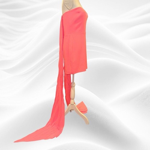 Alex Perry Turner Dress Satin Crepe Strapless Mini w/Sash Pink UK 14/US 10 - Picture 4 of 10
