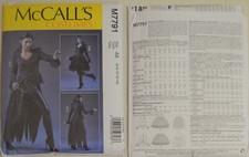 McCalls - 7791 - Misses' Costume - Witch, Vampiress Top, Skirt, Overskirt/Train