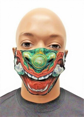 Mund - Nasenschutz böse Fratze, Gesichtsmaske Bikertuch Ugly face