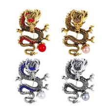Chinese Dragon Brooch for Men Women Corsage Suit Accessories Pins