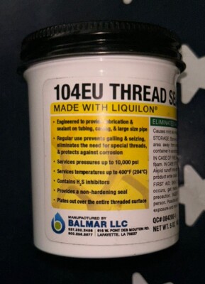 BALMAR 104EU Thread Sealant Made with Liquilon  5oz. 142G   LIQUID-O-RING