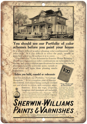 Sherwin Williams Paints and Varnishes 12'' x 9'' Reproduction Metal Sign Z62