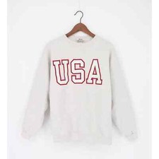 VINTAGE USA CREW SWEATER MADE IN USA HEATHER GREY L 