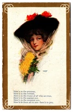 ANTQ Here's To The Prettiest, Beautiful Girl, Poem, Postcard