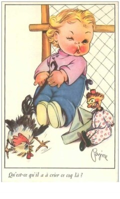 Illustrateurs.n° 14815.PERGINE.QU' Est Ce Qu'Il a Crier Rooster La. Kids Drew