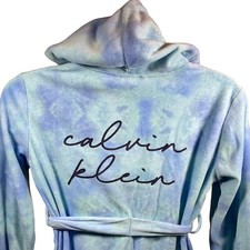 Calvin Klein Youth SZ L 10/12 Tie Dye Bathrobe NWT Blue Flame Resistant Material