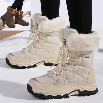 MARKENLOS Damen Barfußschuhe Wanderschuhe Trekkinschuhe Winter Warme Bequem Winterstiefel