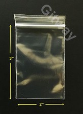 2" x 3" Reclosable Resealable 2x3 Bag Zip Top Lock Poly Clear Plastic Bags 2 MIL