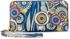 Loveshe Women’s Zippered Wallet with RFID Blocking & Wristlet Strap - NEW