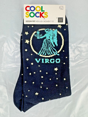 Size M Mens 6-8 Womens 7-10 Odd Sox Virgo Astrology Sign Crew Socks One Pair NWT
