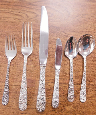 112 Pieces Of Kirk Stieff Mixed Repousse Patterns Sterling
