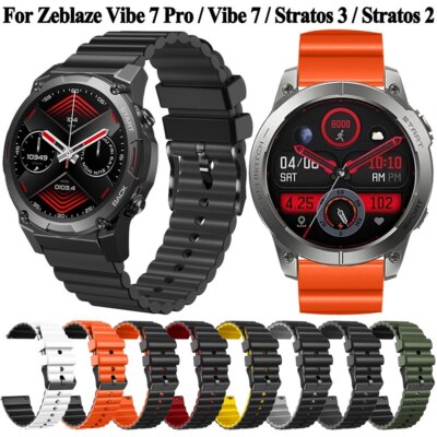 22mm Silicone Band Strap For Zeblaze Vibe 7 Pro Stratos 3 2 Stratos2 Watchband