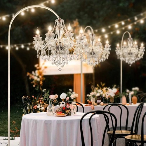 Outdoor Wedding Bridal Crystal Chandelier Candle Lighting with Metal frame - Picture 5 of 7