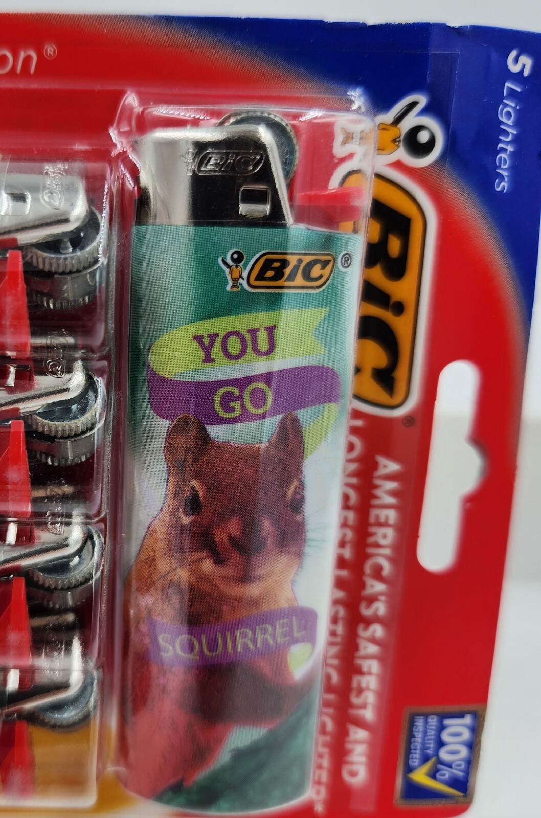 5 Pack Bic Special Edition Lighters, Gift, Squirrel, Hammer, Donuts