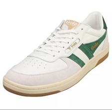 Image of Gola Hawk Mens Casual Trainers in White Green - UK MENS SIZE 10