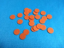  25 .031" thick RED FIBRE 14mm POOL CUE TIP PADS - PADS BETWEEN TIP  FERRULE