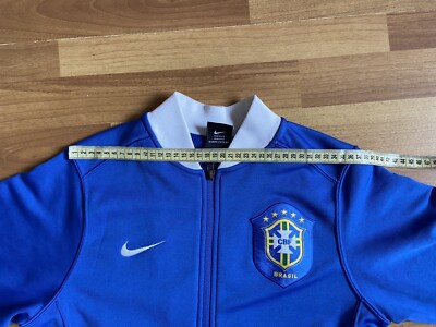 BRAZIL 2006 2008 AWAY FOOTBALL SOCCER ZIP TRACK JACKET NIKE sz S