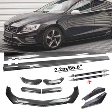 Carbon Fiber Front Bumper Lip Chin Spoiler For Volvo S40 S60 V40 V60 V70 Body K