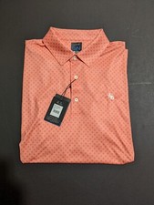 NWT MEN'S GREG NORMAN POLO, SIZE: L, COLOR: CORAL/GRAY M3
