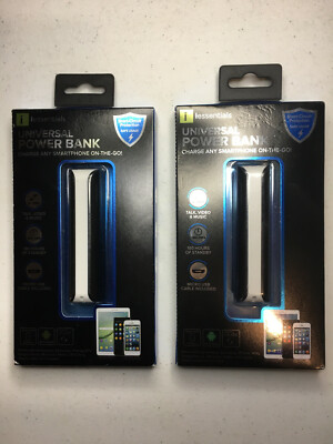 iEssentials Universal Power Bank Charge Smartphone Mobile Travel Lot of 2