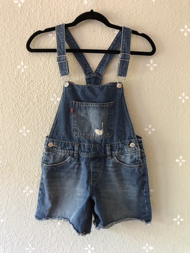 Levis Youth Girls Sz 12 Shortalls Blue 