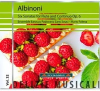 Audio Cd - Tomaso Albinoni - Six Sonatas For Flute And Contin - Dynamic -D- Neu