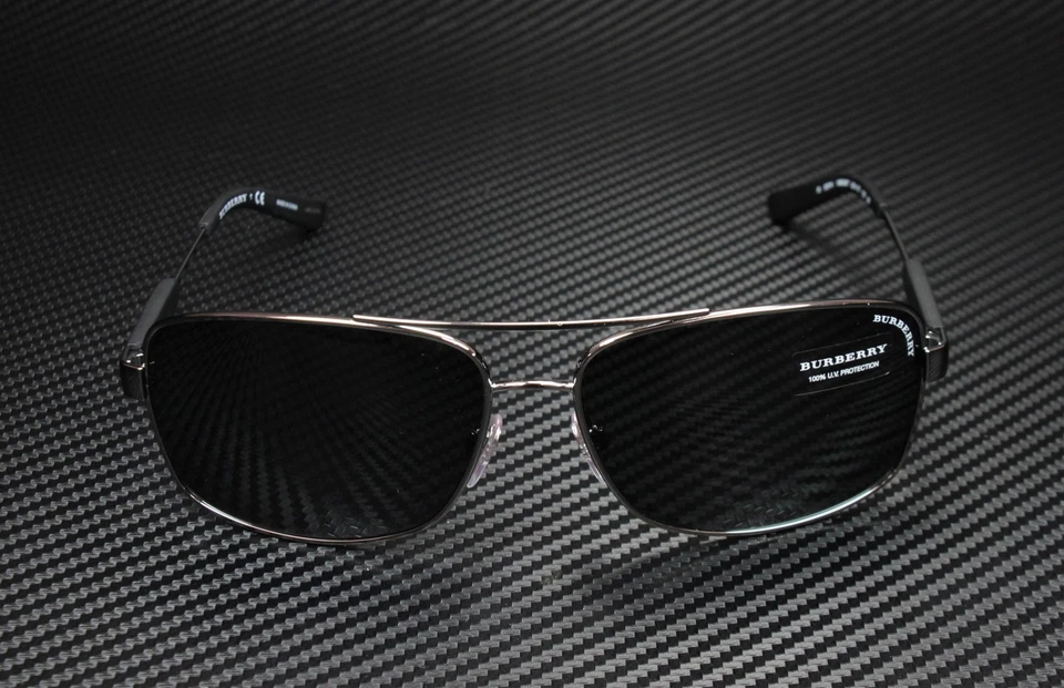 Gafas de sol para hombre BURBERRY BE3074 100387 gris metalizado 63 mm Foto 3 de 4