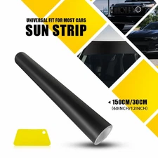 Sun Visor Strip Windshield Banner Vinyl Lasting Premium Matte Black 60"x12" EXV
