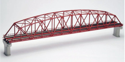 Tomix 3221 Fine Track gebogene große Eisen Stahl Fachwerkbrücke 2-gleisig rot