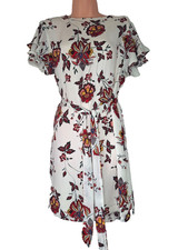 H&M Womens Floral Dress Eur 34 Uk 10 Multicoloured Belt Casual Workwear