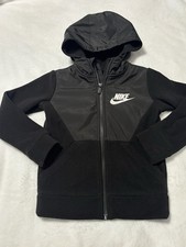 Nike Fleeced Jacket Kids Size 4 XS Black Full Zip