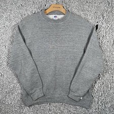 VINTAGE Russell Athletic Blank Sweatshirt Men's Medium Gray Activewear USA Made