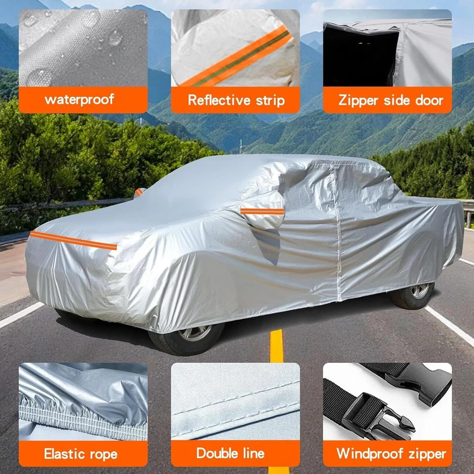 For Chevy C10 C20 C30 C1500 Pickup Truck Car Cover Waterproof Dust UV Protector - Image 3 of 4