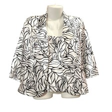 Alex Evenings Petite Women's W/B Wild Print Satin Jacket/Tank 2-Piece Set SZ LP